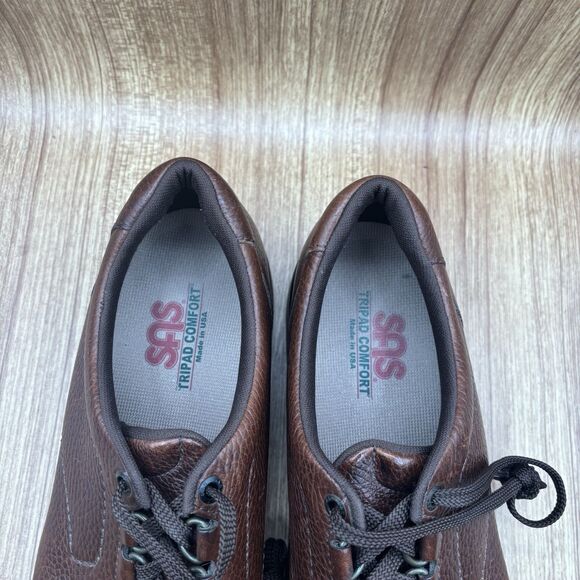 SAS Bout Time Lace up Loafer pebbled leather Mens size‎ 14 Brown Sneakers Shoes main image 8